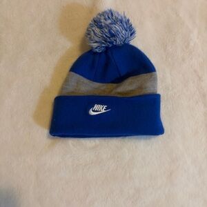 Nike Kids Two-Tone Blue and Gray Beanie